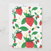 Invitation Premier anniversaire de fraise simple illustrée (Dos)