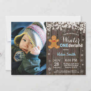 Invitation Premier Anniversaire de Garçon Hiver Onederland Ru