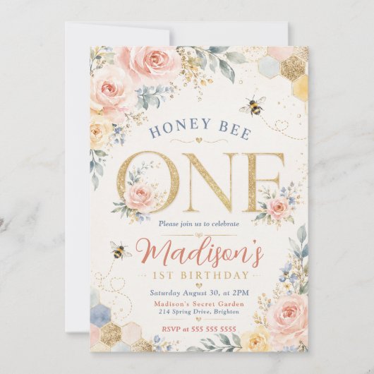 Invitation Premier Anniversaire de Honey Bee One (Devant)