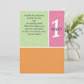 Invitation Premier anniversaire de jumeaux (Debout devant)