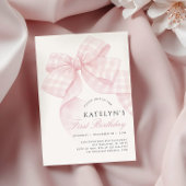 Invitation Premier anniversaire de la Bow rose