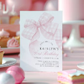 Invitation Premier anniversaire de la Bow rose