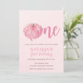 Invitation Premier anniversaire de la Citrouille rose Bow (Debout devant)