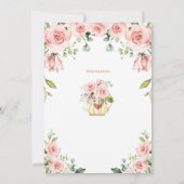 Invitation Premier anniversaire de la fête du thé rose pâle (Dos)