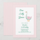 Invitation Premier anniversaire de la fille au thème d'une oi (Devant / Derrière)