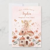 Invitation Premier anniversaire de la fille aux champignons d (Devant)