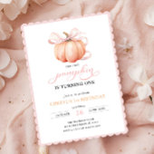 Invitation Premier anniversaire de la fille Bow Citrouille ro