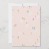 Invitation Premier Anniversaire de la fille Bunny rose rose m (Dos)