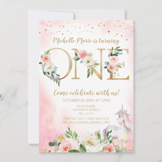 Invitation Premier anniversaire de la floraison de l'or rose  (Devant)