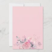 Invitation Premier anniversaire de la floraison rose (Dos)