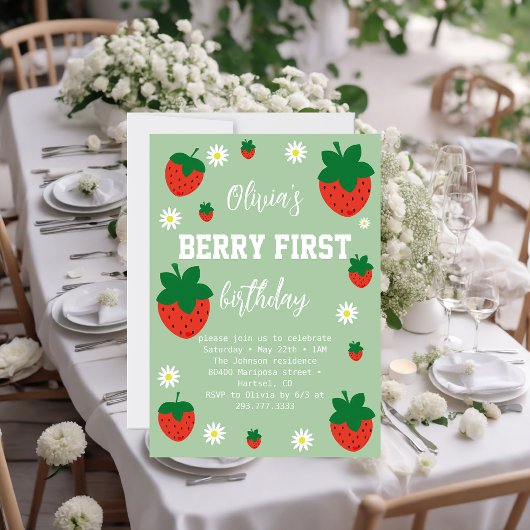 Invitation Premier Anniversaire de la Fraise Berry
