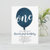 Invitation Premier anniversaire de la Marine Blue Balloon Boy (Debout devant)