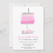 Invitation Premier anniversaire de la parties scintillant d'a (Devant)