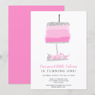 Invitation Premier anniversaire de la parties scintillant d'a