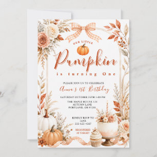 Invitation Premier anniversaire de la petite citrouille, ruba