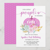 Invitation Premier anniversaire de la petite florale Citrouil (Devant / Derrière)