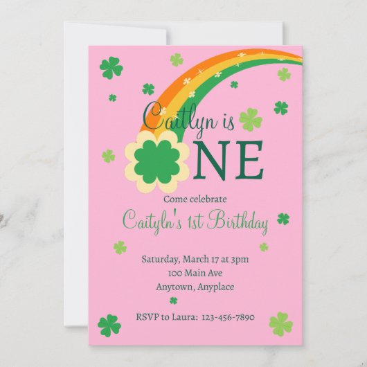Invitation Premier anniversaire de la Saint-Patrick irlandais (Devant)