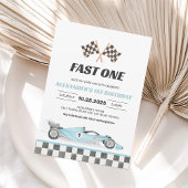 Invitation Premier anniversaire de la voiture de course Fast
