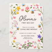 Invitation Premier anniversaire de l'abeille (Devant / Derrière)