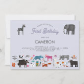 Invitation Premier anniversaire de l'animal (Devant)