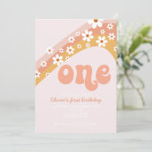 Invitation Premier anniversaire de l'arc-en-ciel de marguerit (Debout devant)