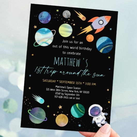 Invitation Premier anniversaire de l'astronaute spatiale