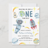 Invitation Premier anniversaire de l'espace astronaute (Devant)