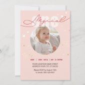 Invitation Premier Anniversaire de Licorne Magique (Dos)