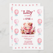 Invitation Premier anniversaire de Lily (Devant / Derrière)