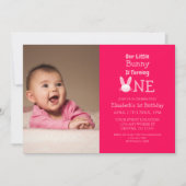 Invitation Premier anniversaire de Little Bunny (Devant)