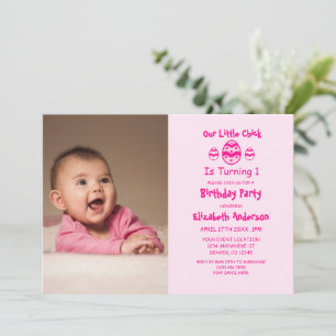 Invitation Premier anniversaire de Little Chick à Pâques