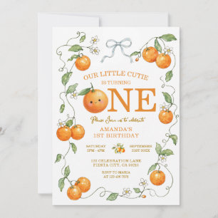 Invitation Premier anniversaire de Little Cutie Orange Citron