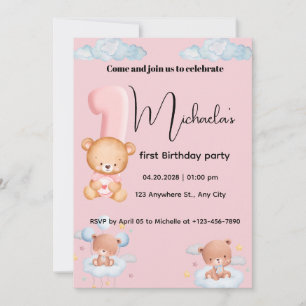 Invitation Premier anniversaire de Little Cutie panda