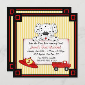 Invitation Premier anniversaire de Little Fireman (Devant / Derrière)