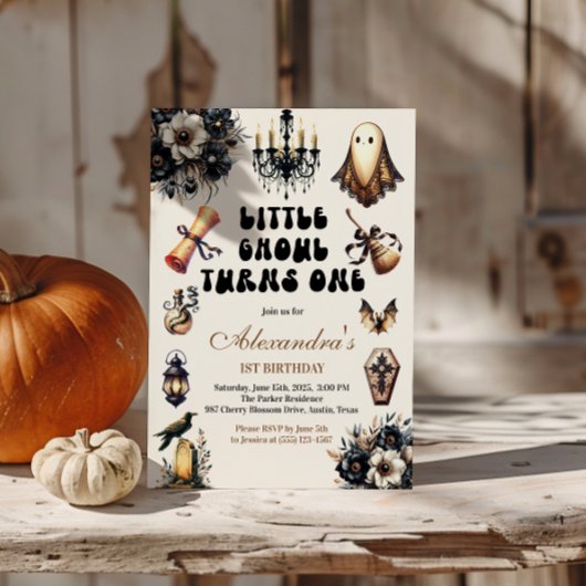 Invitation Premier anniversaire de Little Ghoul