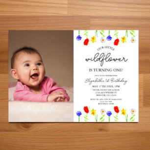 Invitation Premier anniversaire de Little Wildflower