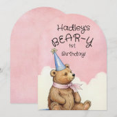 Invitation Premier anniversaire de l'ours (Devant / Derrière)