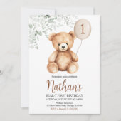 Invitation Premier anniversaire de l'ours (Devant)