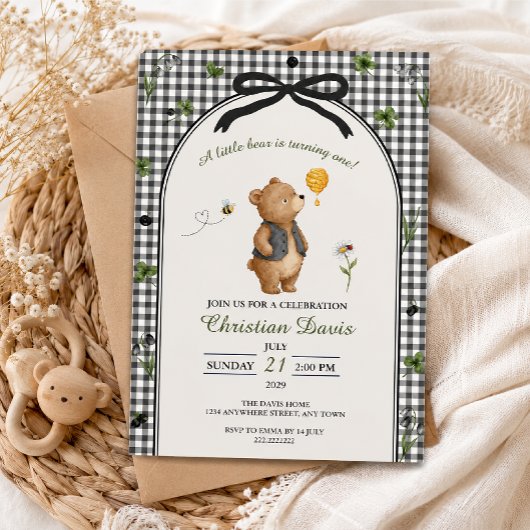 Invitation Premier anniversaire de l'ours noir
