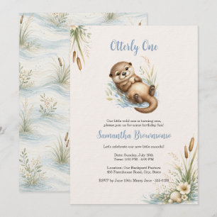 Invitation Premier anniversaire de loutre mignonne