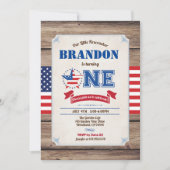 Invitation premier anniversaire de naissance 4 juillet (Devant)