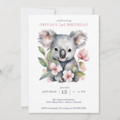 Invitation Premier Anniversaire de Nounours Koala  (Devant)