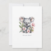 Invitation Premier Anniversaire de Nounours Koala  (Dos)
