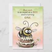 Invitation Premier anniversaire de Petit Abeille Bébé Garçon (Devant)