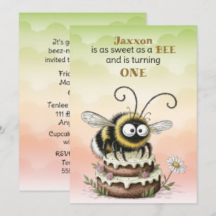 Invitation Premier anniversaire de Petit Abeille Bébé Garçon