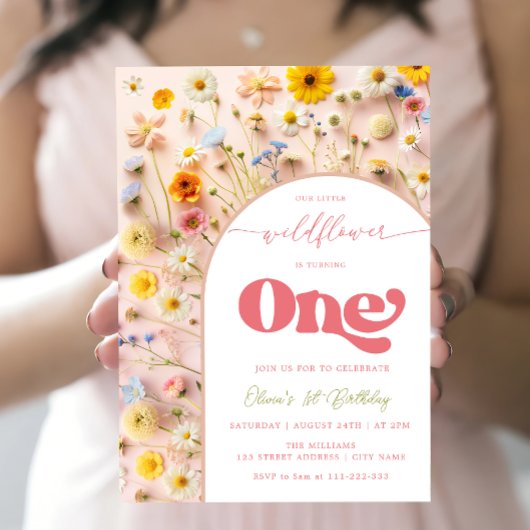 Invitation Premier anniversaire de Petite Fleur Sauvage
