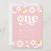 Invitation Premier anniversaire de Pink Daisy Boho (Devant)