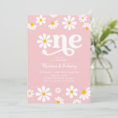 Invitation Premier anniversaire de Pink Daisy Boho (Debout devant)