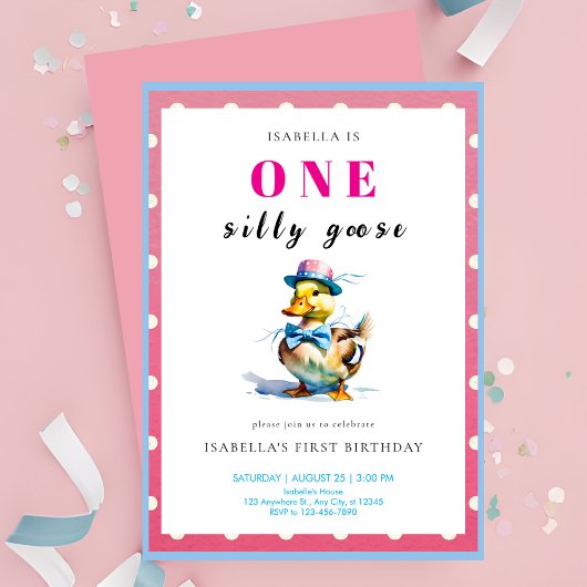 Invitation Premier anniversaire de Pink Goose