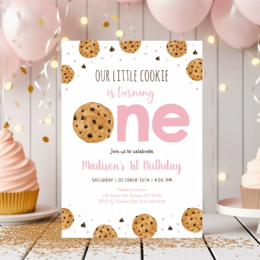 Invitation Premier anniversaire de Pink Little Cookie